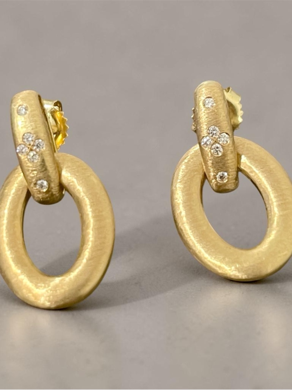 Roberto Coin 18K Yellow Gold Diamond Duchessa Door Knocker Earrings
